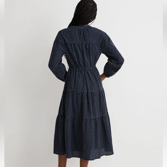 Madewell Dobby V-Neck midi tiered dress - Picture 5 of 12